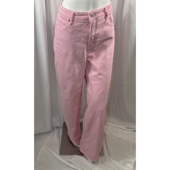 Old Navy Denim - Old Navy Extra High Rise Sky High Wide Leg Jeans Pink 14 Rockabilly Y2K 88-69